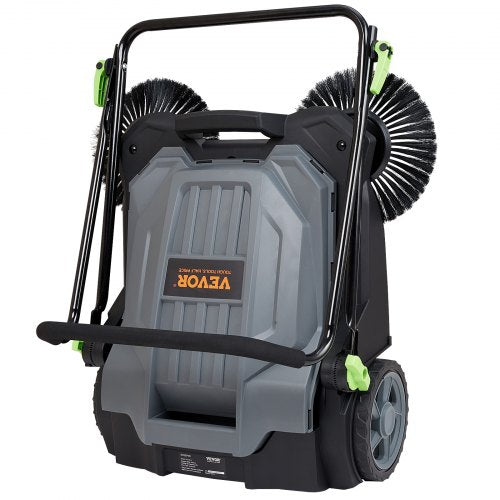 North Walk-behind Hand Push Floor Sweeper, 25.6" Sweeping Width Floor Sweeper Manual Non-Electric, 5-Gallon Waste Container, Angle & Height Adjustable Folding Handle for Walkway, Yard, Garage, Patio