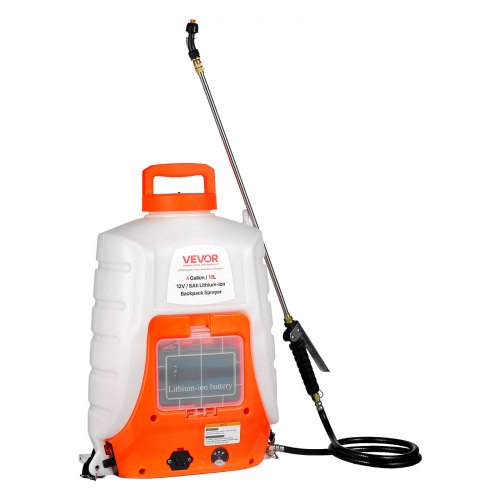 North Battery Powered Backpack Sprayer, 0-90 PSI Adjustable Pressure, 4 Gallon Tank, Back Pack Sprayer with 8 Nozzles and 2 Wands, 12V 8Ah Battery, Wide Mouth Lid for Weeding, Spraying, Cleaning