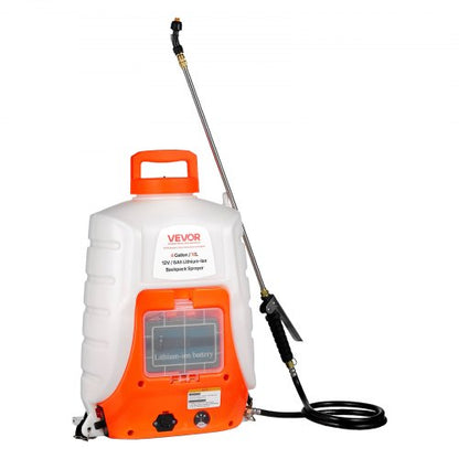 North Battery Powered Backpack Sprayer, 0-90 PSI Adjustable Pressure, 4 Gallon Tank, Back Pack Sprayer with 8 Nozzles and 2 Wands, 12V 8Ah Battery, Wide Mouth Lid for Weeding, Spraying, Cleaning