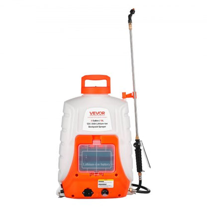 North Battery Powered Backpack Sprayer, 0-90 PSI Adjustable Pressure, 4 Gallon Tank, Back Pack Sprayer with 8 Nozzles and 2 Wands, 12V 8Ah Battery, Wide Mouth Lid for Weeding, Spraying, Cleaning