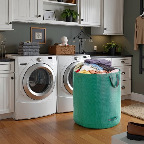 North 3-Pack 72 Gallon Reusable Yard Waste Bag, Large Lawn Garden Bags, Heavy Duty Collapsible Garden Leaf Trash Container, Stand-Up Grass Clipping Bin, with Reinforcement Ring and Handles, 26.4x30 in
