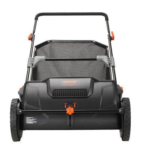 North Push Lawn Sweeper, 21inch Leaf & Grass Collector, Strong Plastic Wheels & Heavy Duty Thickened Steel Durable to Use with Large Capacity 3.5 cu. ft. Mesh Collection Hopper Bag, 2 Spinning Brushes