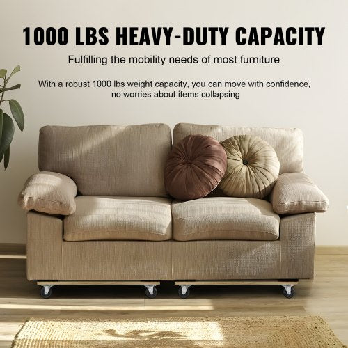 North Furniture Dolly, 1000 lbs Each Load Capacity, 2 Packs, 18" x 30", 8 x 3" PP Swivel Casters, Heavy Duty Hardwood Furniture Moving Dolly, Mover's Dolly, Moving Cart with Wheels for Heavy Furniture