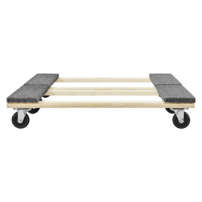 North Furniture Dolly, 1000 lbs Each Load Capacity, 2 Packs, 18" x 30", 8 x 3" PP Swivel Casters, Heavy Duty Hardwood Furniture Moving Dolly, Mover's Dolly, Moving Cart with Wheels for Heavy Furniture
