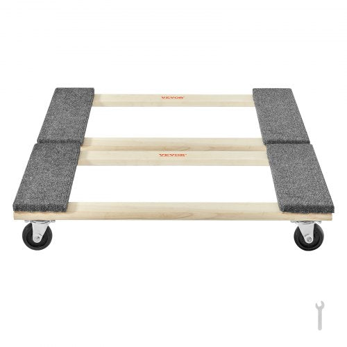 North Furniture Dolly, 1000 lbs Each Load Capacity, 2 Packs, 18" x 30", 8 x 3" PP Swivel Casters, Heavy Duty Hardwood Furniture Moving Dolly, Mover's Dolly, Moving Cart with Wheels for Heavy Furniture